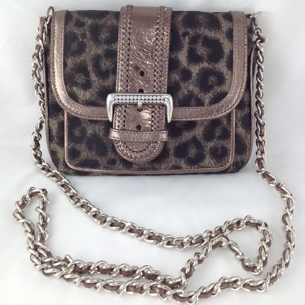 Brighton Leopard Canvas & Leather Crossbody Bag